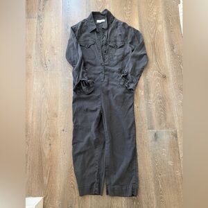 THE GREAT. Charcoal Denim Jumpsuit Sz 0